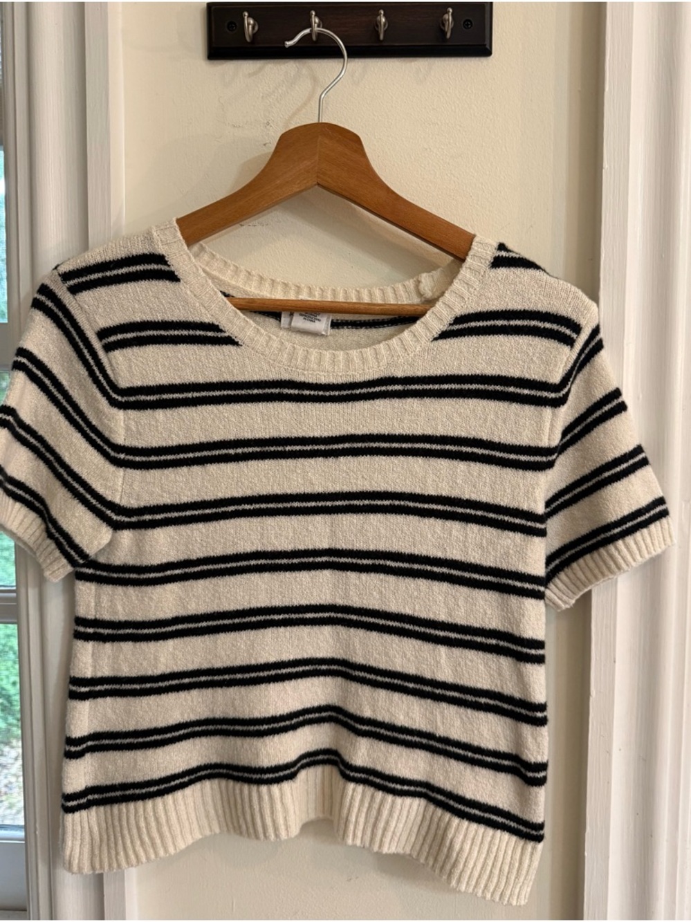 Song of Style Cream and Black Striped Knit Tee